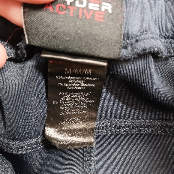 Spyder Active Mens Jogger Pants Medium Navy Blue Fleece Lined Zip Pockets EUC - Picture 5 of 9